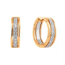 Серьги из красного и белого золота с бриллиантами 21-9128-17-02