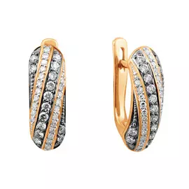Серьги из красного золота с бриллиантами 21-9127-11-61