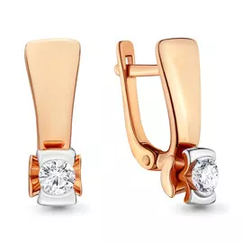 Серьги из красного золота с бриллиантами 941474к