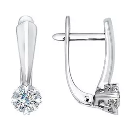 Серьги из белого золота с бриллиантами 1020975