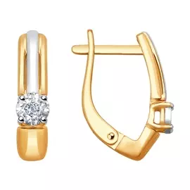 Серьги из красного и белого золота с бриллиантами 1021228