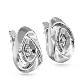 Серьги из белого золота с бриллиантами 12-11001-1000