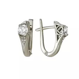Серьги из белого золота с бриллиантами 2-105-41