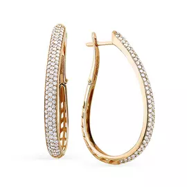 Серьги из красного золота с бриллиантами 2-104-213