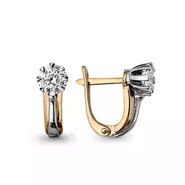 Серьги из красного и белого золота с бриллиантами 941434к