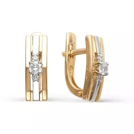 Серьги из красного и белого золота с бриллиантами 2-105-627