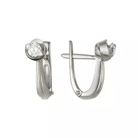 Серьги из белого золота с бриллиантами 2-105-21