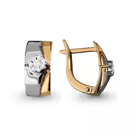Серьги из красного и белого золота с бриллиантами 941620к