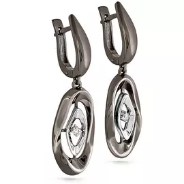 Серьги из белого золота с бриллиантами 12-11002-1000