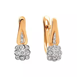 Серьги из красного золота с бриллиантами 21-9137-11-02