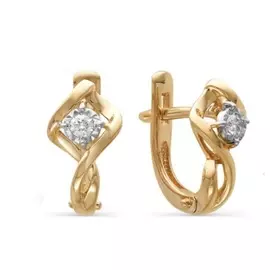 Серьги из красного и белого золота с бриллиантами 2-105-270