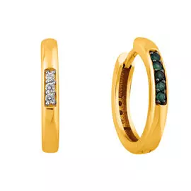 Серьги из желтого золота с изумрудами и бриллиантами 21-9074-13-04