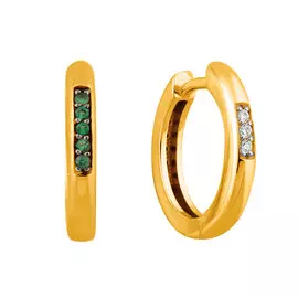 Серьги из желтого золота с изумрудами и бриллиантами 21-9072-13-04
