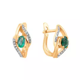 Серьги Брил., Изумруд