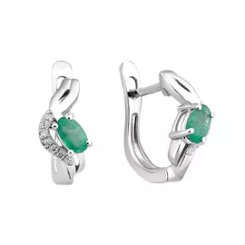 Серьги Брил., Изумруд