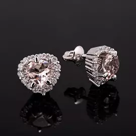 Серьги Брил., морганит