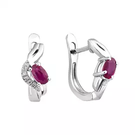 Серьги из белого золота с рубинами и бриллиантами C01172E-12-05