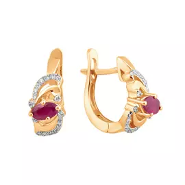 Серьги из красного золота с рубинами и бриллиантами C01133E-11-05