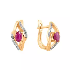 Серьги Брил., Рубин