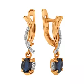 Серьги Брил.,сапфир