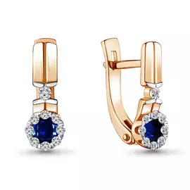 Серьги из красного золота с сапфирами и бриллиантами 942551к