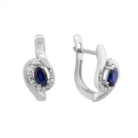 Серьги из белого золота с сапфирами и бриллиантами C01129E-12-03