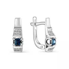 Серьги из белого золота с сапфирами и бриллиантами 22898-202