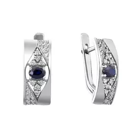 Серьги из белого золота с сапфирами и бриллиантами 21-9088-12-03