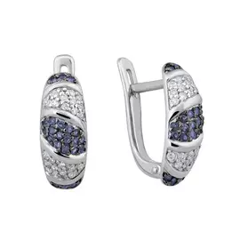 Серьги Брил., сапфир