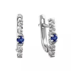 Серьги Брил., Сапфир