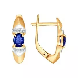 Серьги Брил., Сапфир