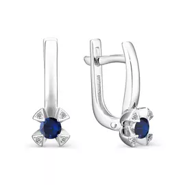 Серьги Брил., сапфир