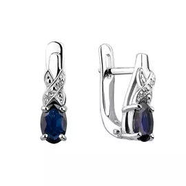 Серьги Брил., сапфир