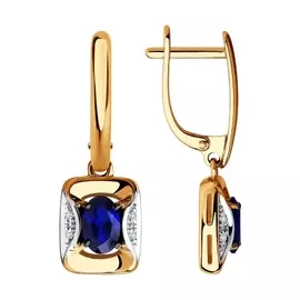 Серьги Брил., Сапфир