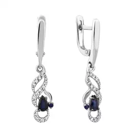 Серьги Брил., Сапфир