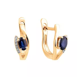 Серьги Брил., Сапфир