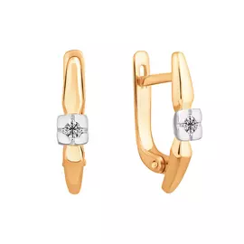 Серьги из красного и белого золота с бриллиантами 21-9240-10-02
