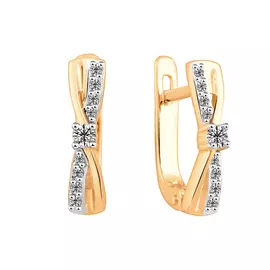 Серьги из красного золота с бриллиантами 21-9235-11-02