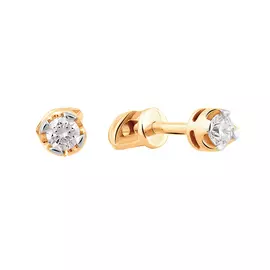 Серьги из красного золота с бриллиантами 21-9424-11-02