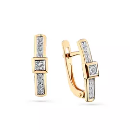 Серьги из красного золота с бриллиантами 2-108355-00-00