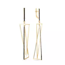 Серьги из желтого золота с бриллиантами 2-308091-00-48