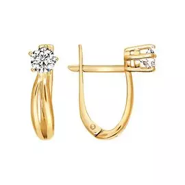 Серьги из красного золота с фианитами 81020007