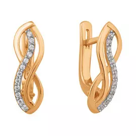 Серьги из красного золота с фианитами 21-0944-11-01