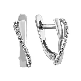 Серьги из белого золота с фианитами 000542-3101