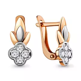 Серьги из красного золота с фианитами 46424