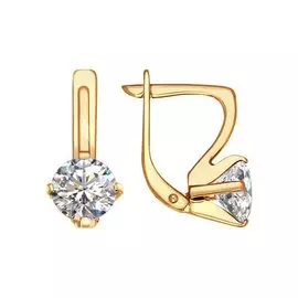 Серьги из красного золота с фианитами 81020001