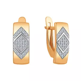Серьги из красного золота с фианитами 21-1724-11-01