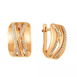Серьги из красного золота с фианитами 21-0397-11-01