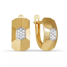 Серьги из красного золота с фианитами 124758