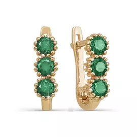 Серьги из красного золота с фианитами 121891